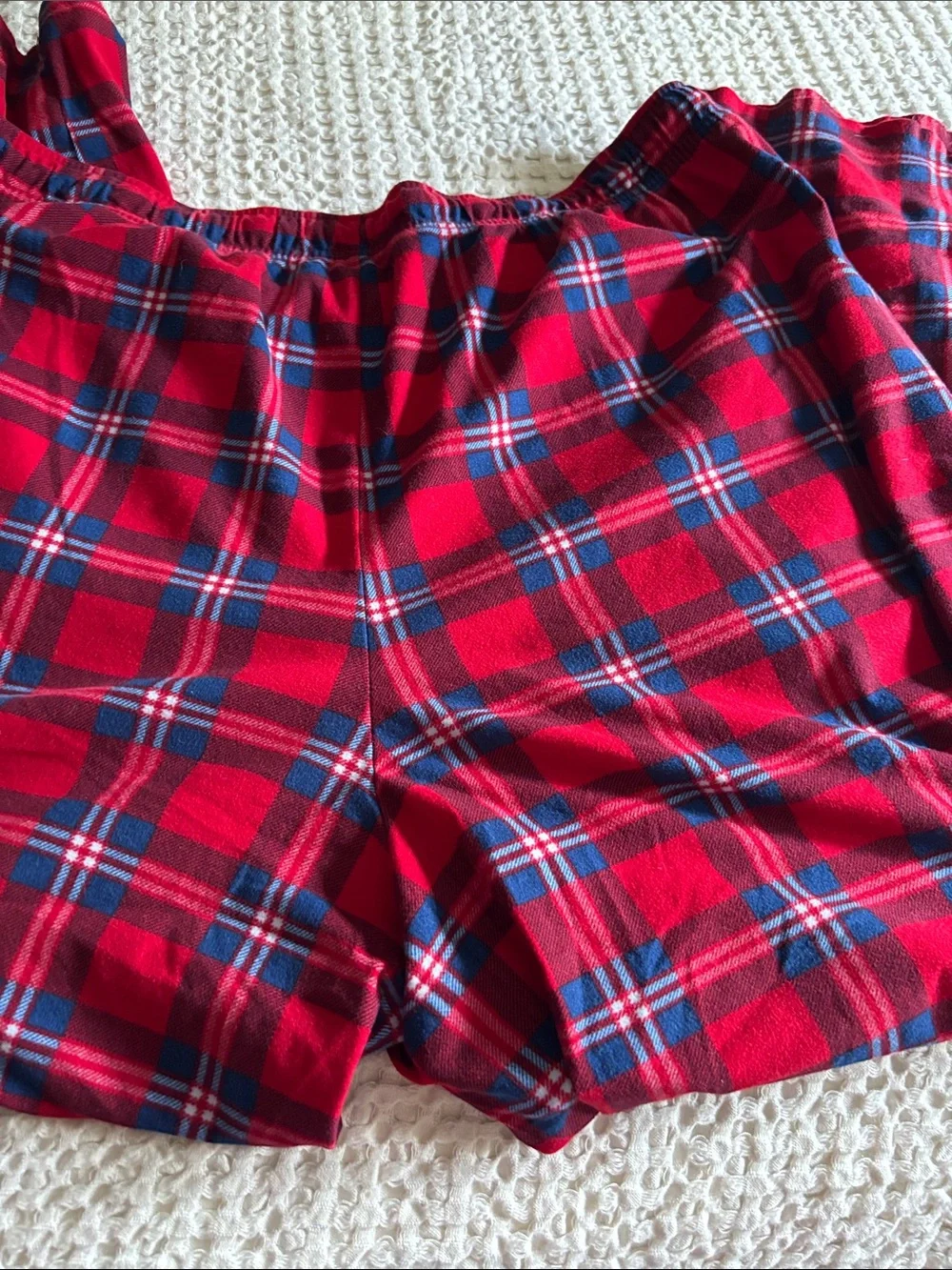 Nautica Red and Navy Soft Flannel Plaid Pajama Bottoms Mens XL